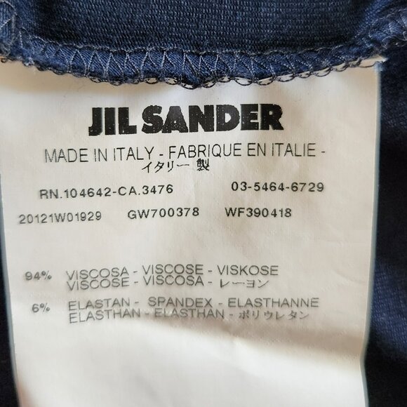 Jil Sander navy twist front viscose t-shirt blouse Sz L Made in Italy - Picture 8 of 8